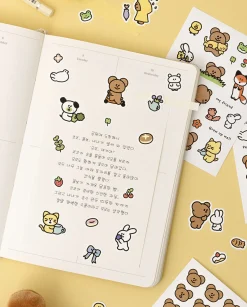 6pcs Momo Bear Removable Sticker Set