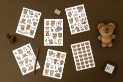 6pcs Momo Bear Removable Sticker Set
