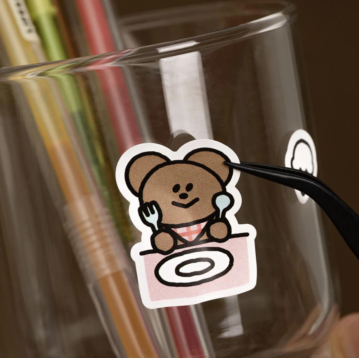 6pcs Momo Bear Removable Sticker Set