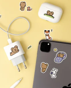 6pcs Momo Bear Removable Sticker Set