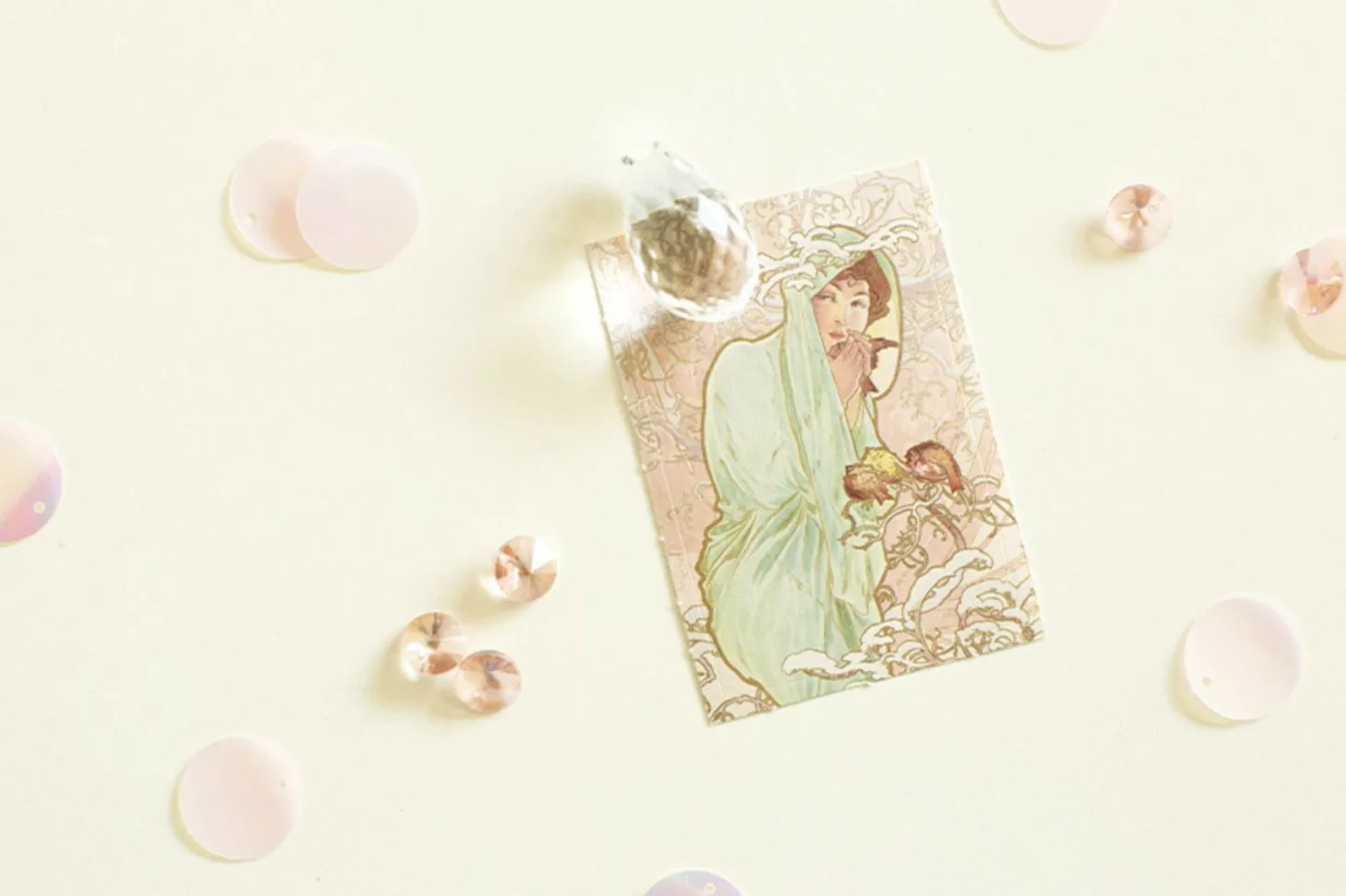 48pcs Mucha Label Sticker Set