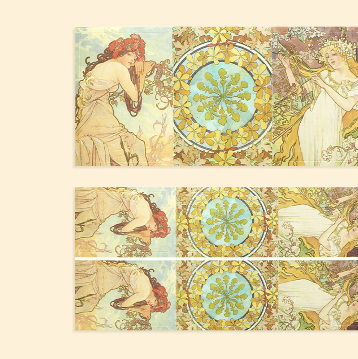 48pcs Mucha Label Sticker Set