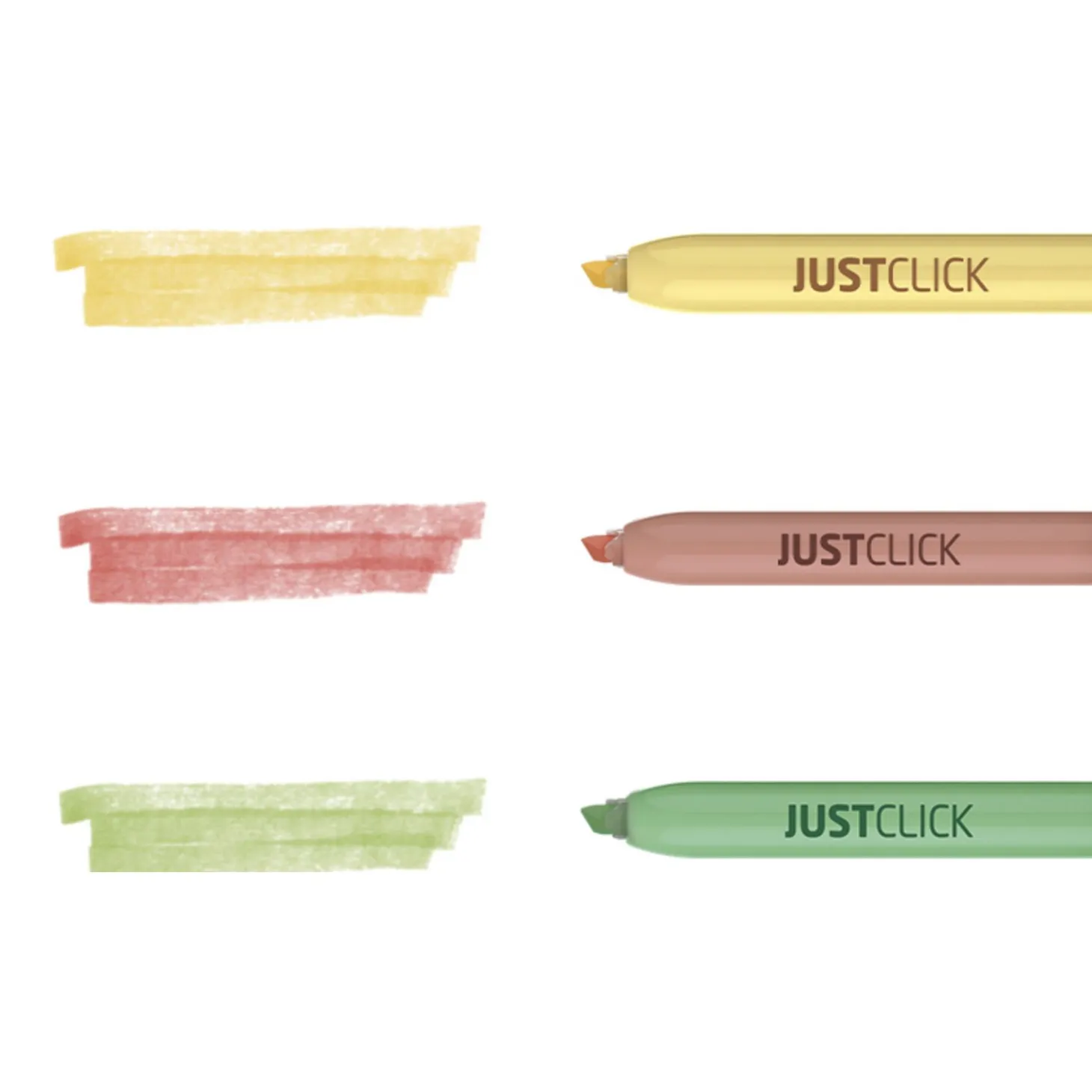 3pcs Natural Retractable Highlighter Set