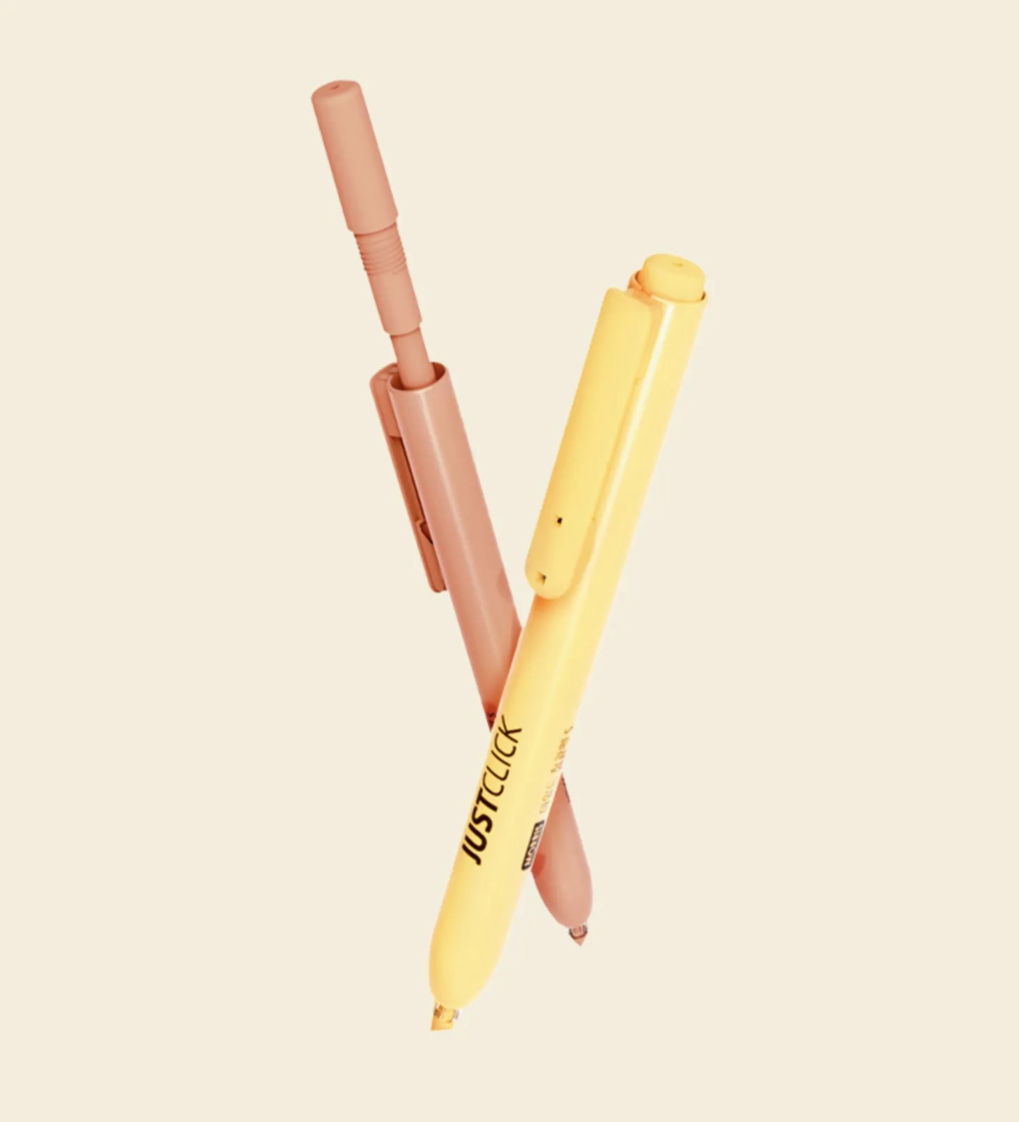 3pcs Natural Retractable Highlighter Set