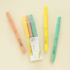 3pcs Natural Retractable Highlighter Set
