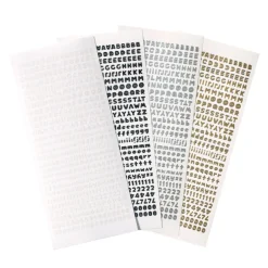4pcs Number&Alphabet Sticker Set