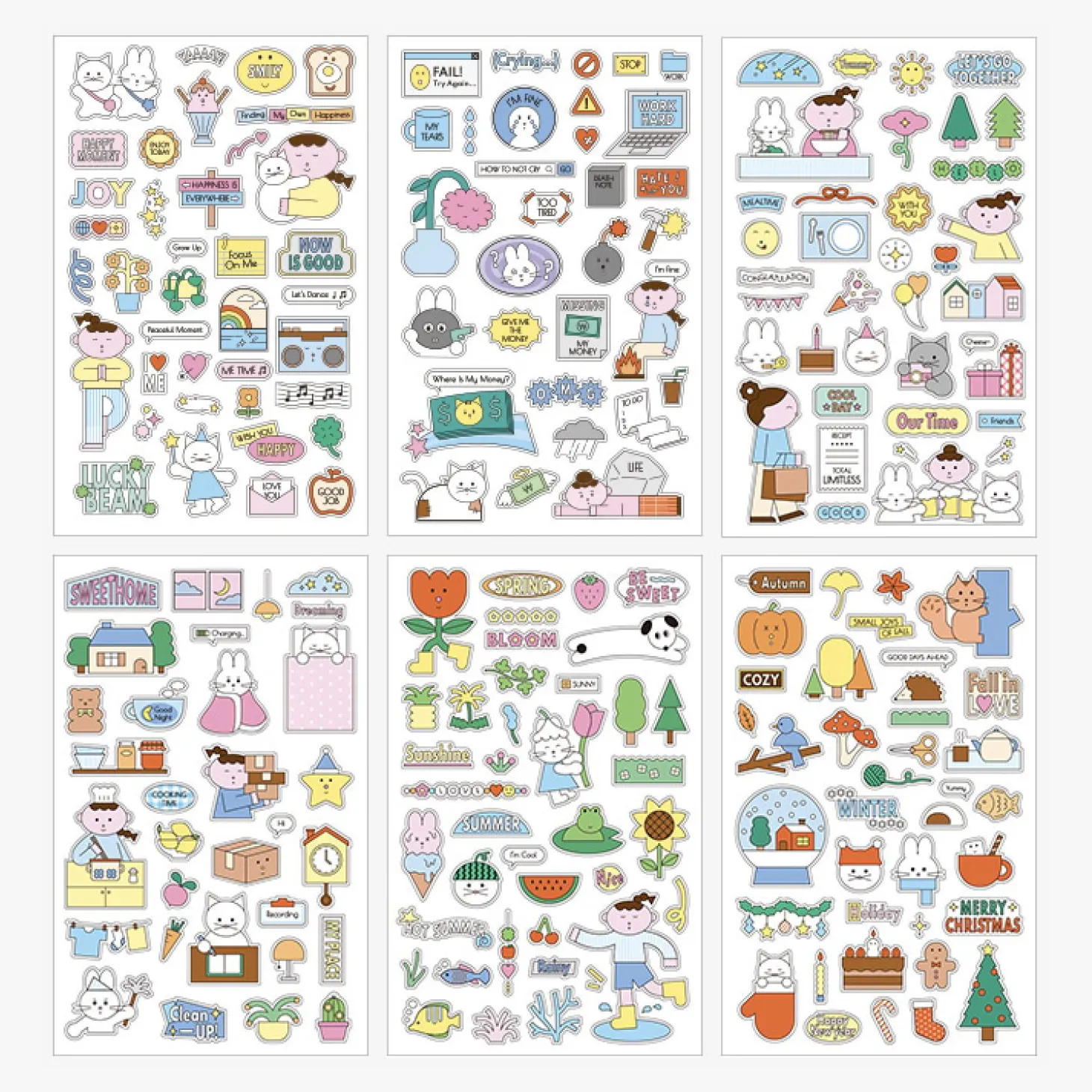 6pcs Palette Daily Sticker Set