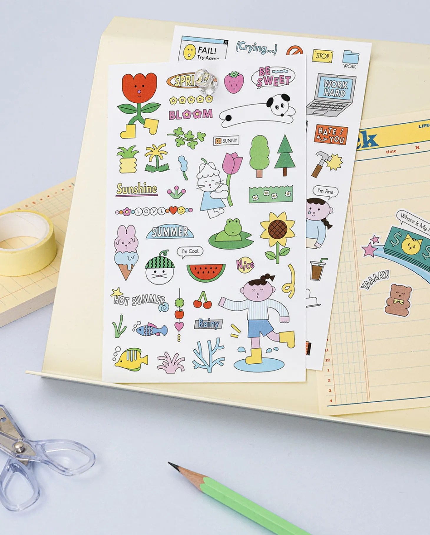 6pcs Palette Daily Sticker Set