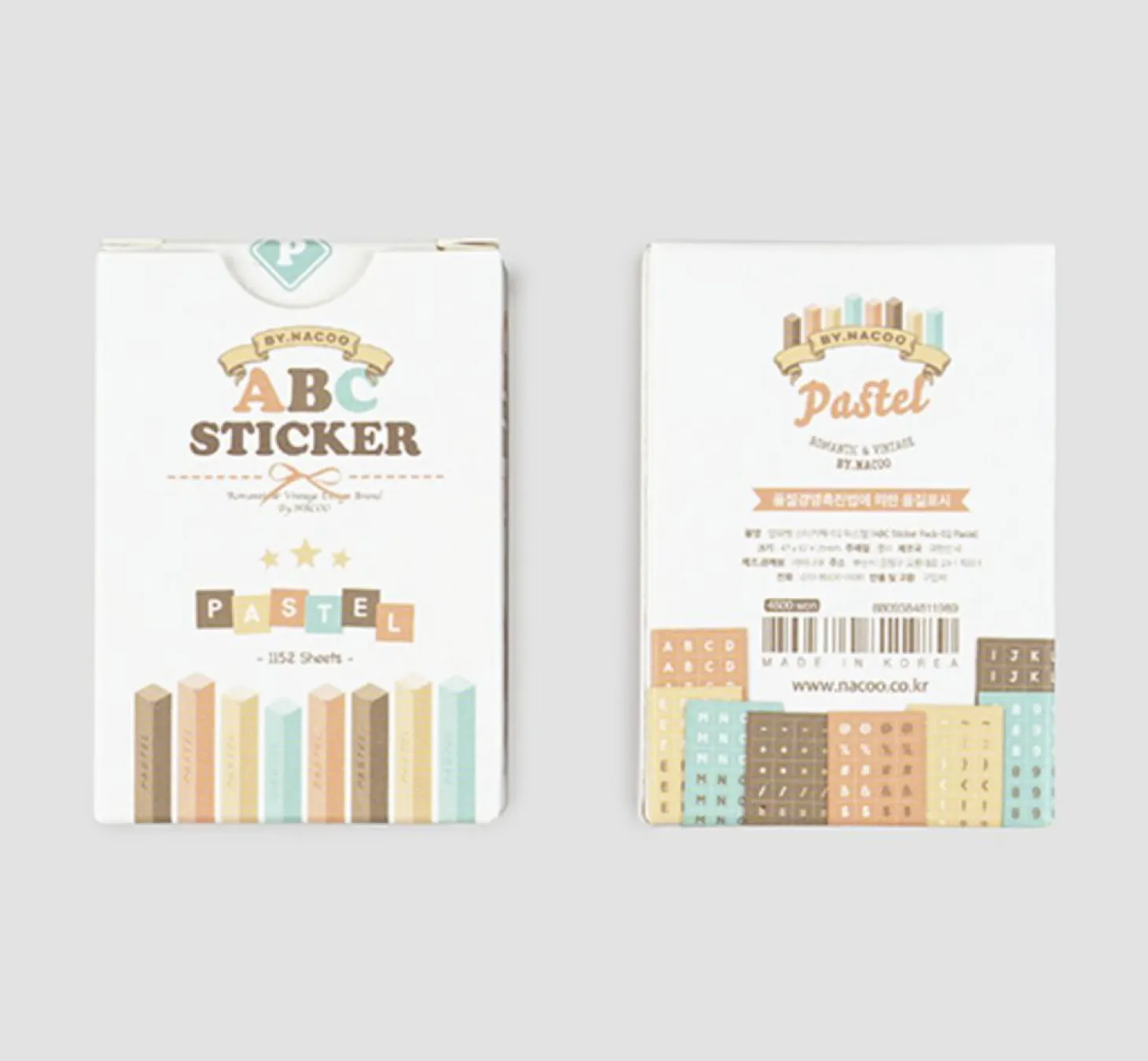1152pcs Pastel Alphabet Sticker Set