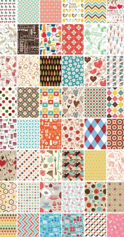 48pcs Pattern Label Sticker Set