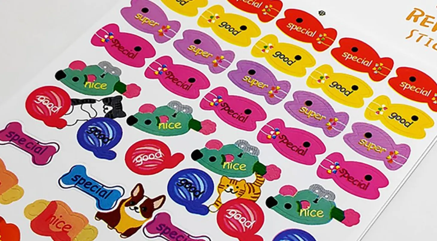 4pcs Pet Toy Reward Paper Sticker Set