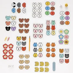 2pcs Point Smile Removable Sticker Set