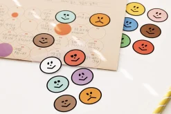 2pcs Point Smile Removable Sticker Set