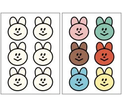2pcs Point Smile Removable Sticker Set