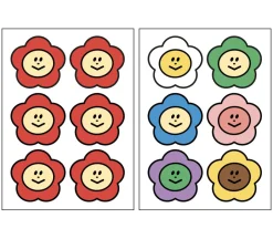 2pcs Point Smile Removable Sticker Set
