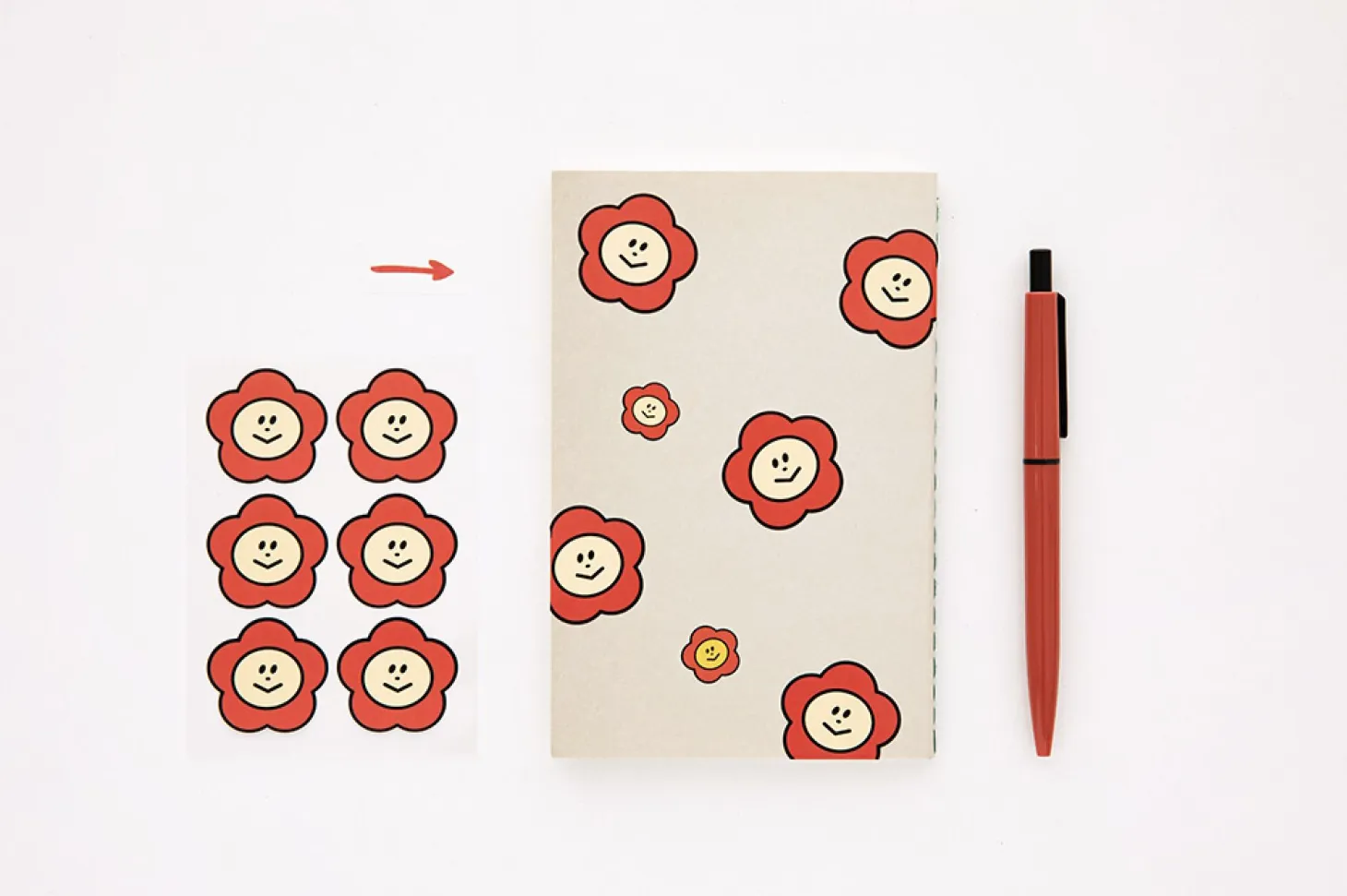 2pcs Point Smile Removable Sticker Set
