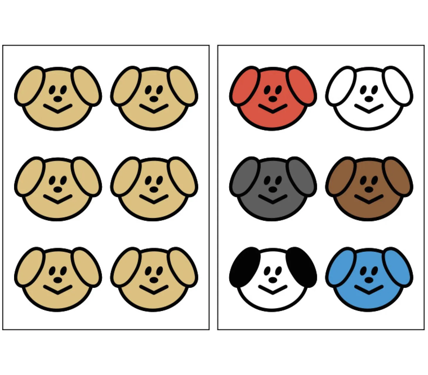2pcs Point Smile Removable Sticker Set