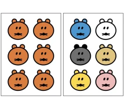 2pcs Point Smile Removable Sticker Set