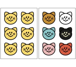 2pcs Point Smile Removable Sticker Set