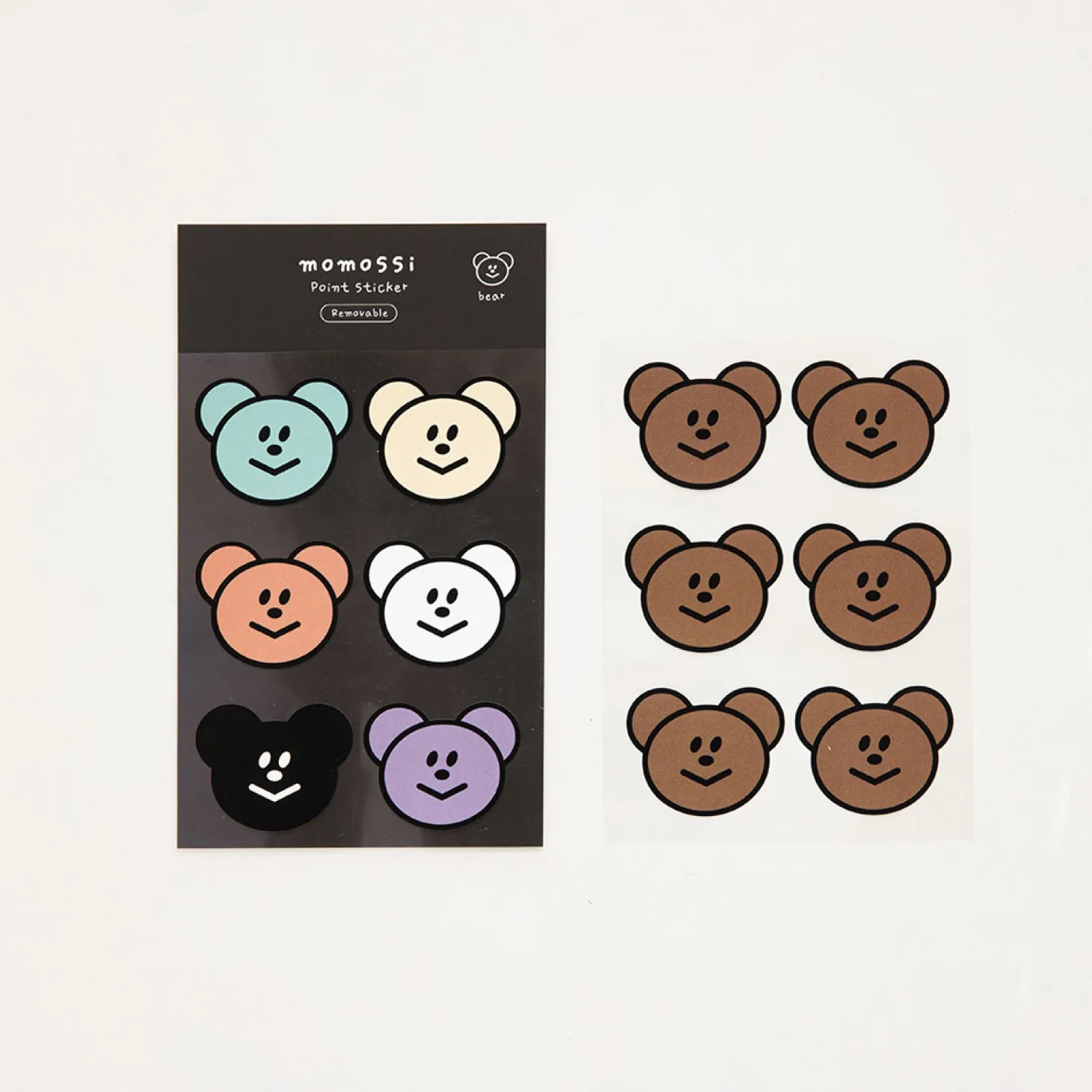 2pcs Point Smile Removable Sticker Set