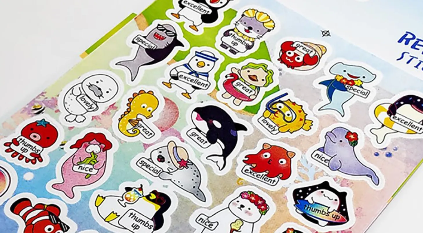 7pcs Sea Animal Reward Paper Sticker Set