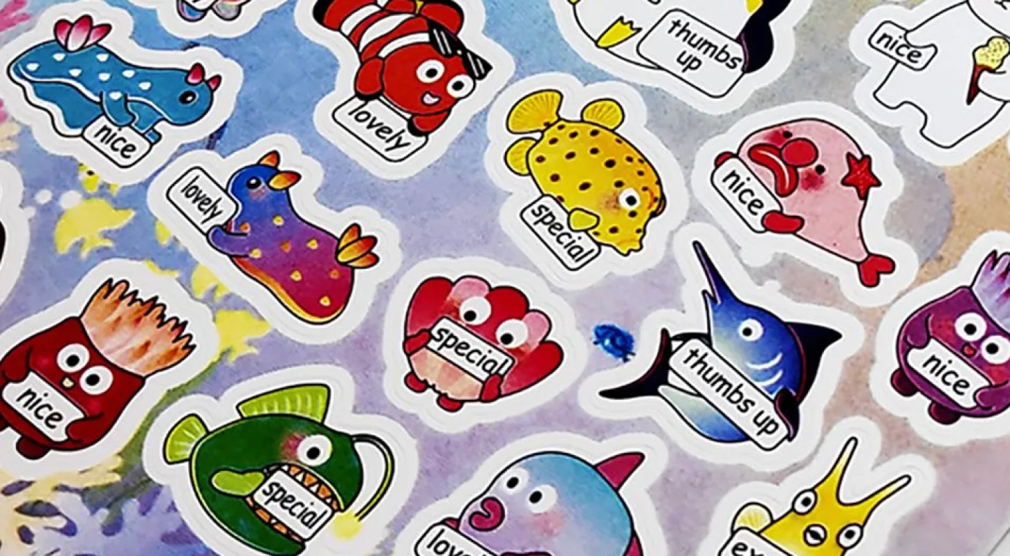 7pcs Sea Animal Reward Paper Sticker Set