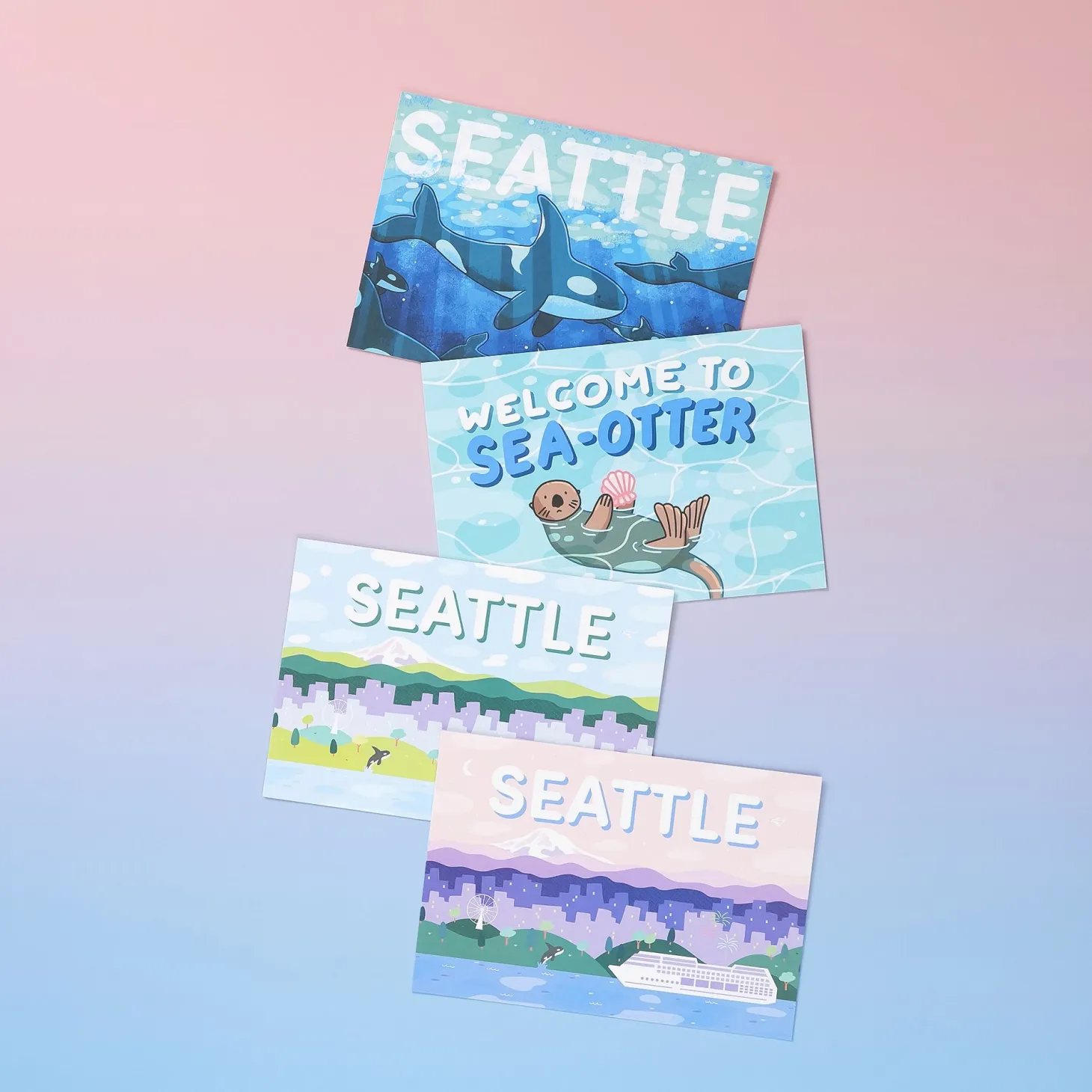 8pcs Seattle Postcard Set