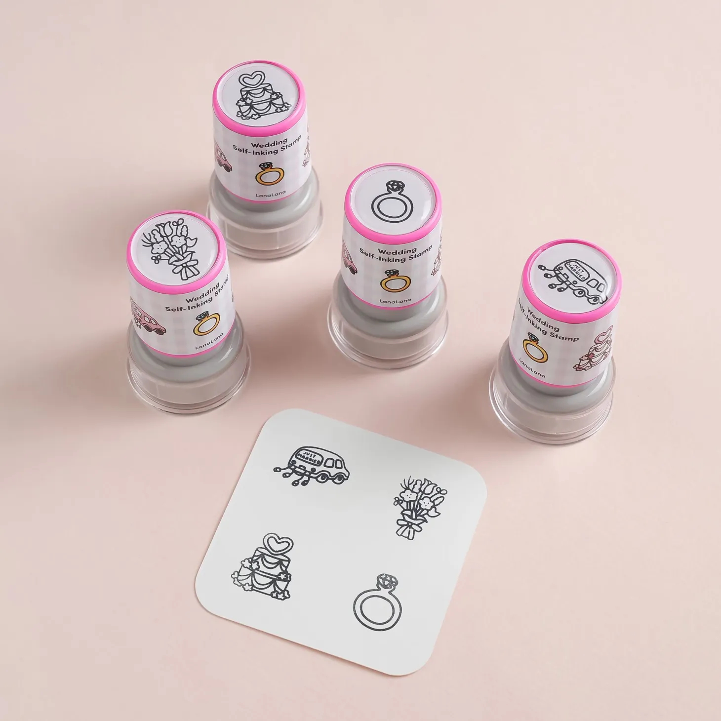 4pcs Self-inking Stamp Set
