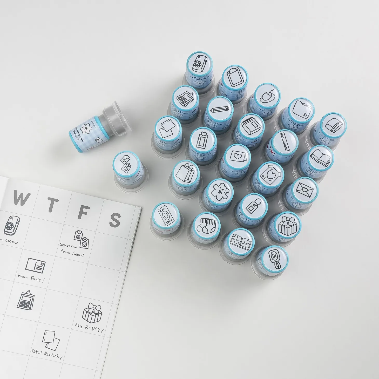 4pcs Self-inking Stamp Set