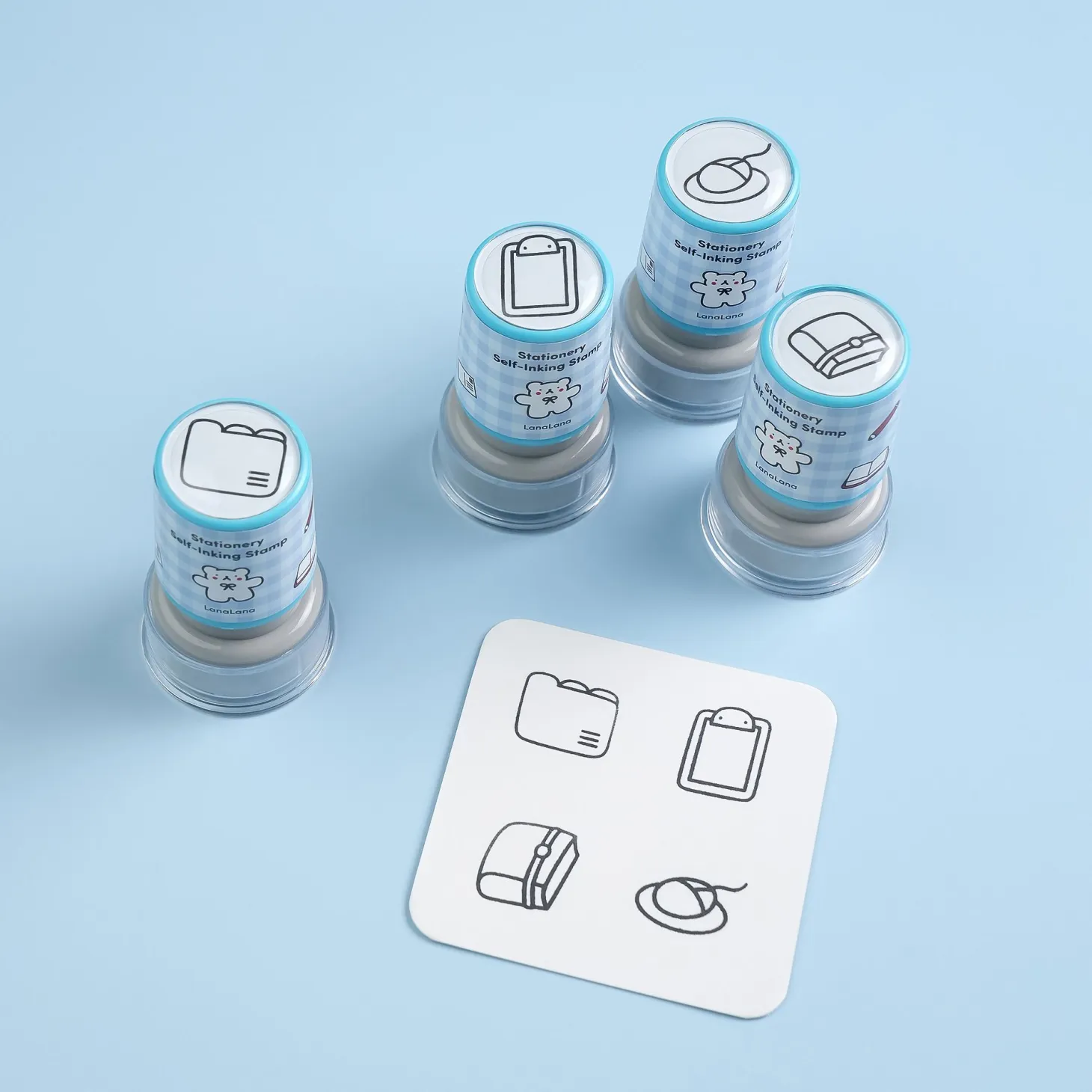 4pcs Self-inking Stamp Set