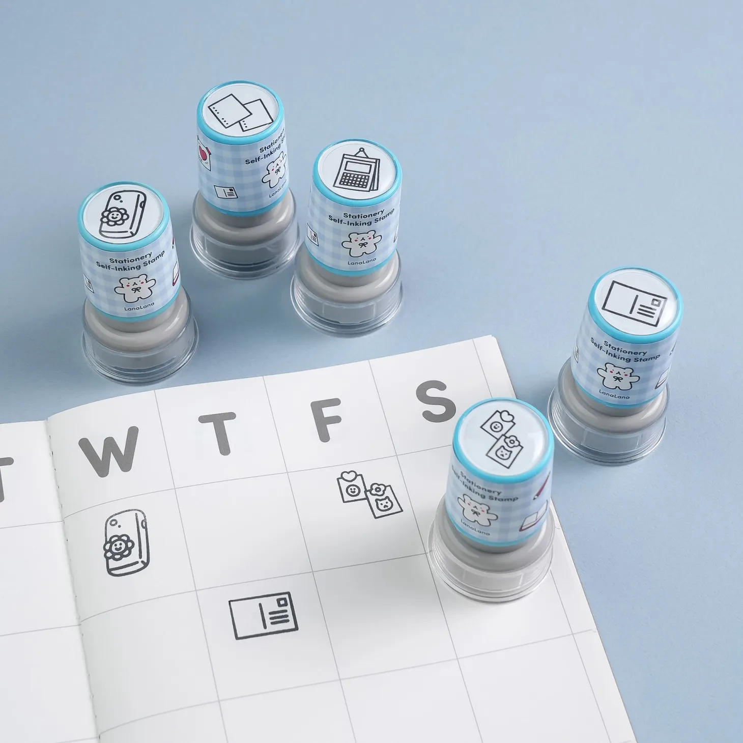 4pcs Self-inking Stamp Set