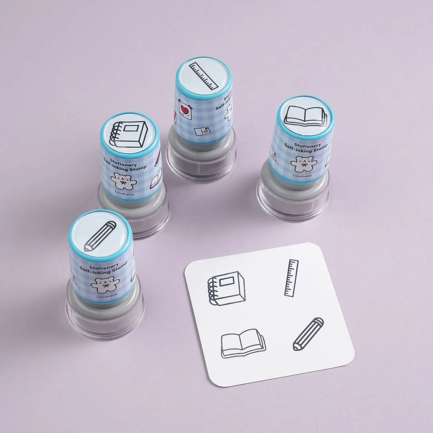 4pcs Self-inking Stamp Set