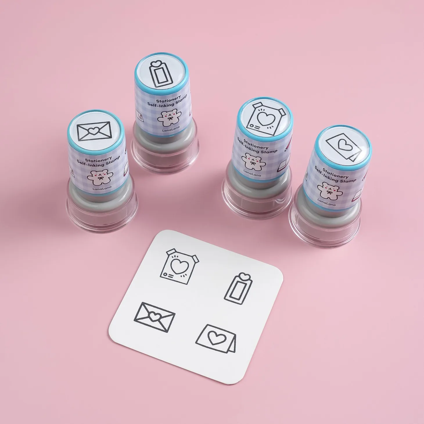 4pcs Self-inking Stamp Set
