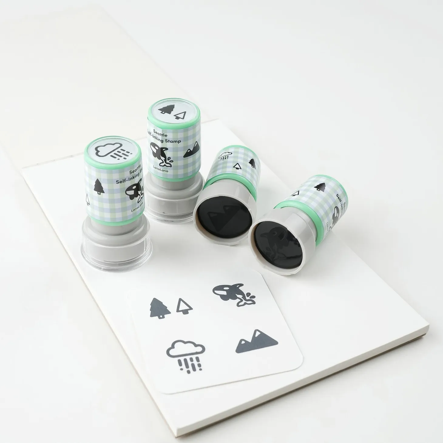 4pcs Self-inking Stamp Set