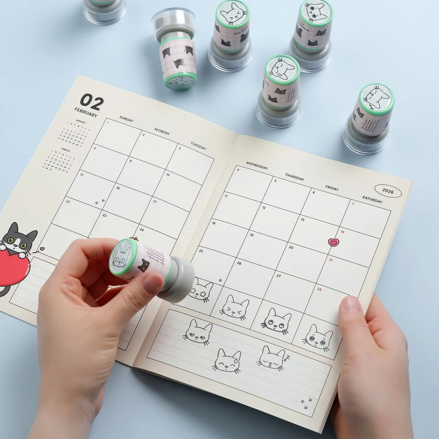 4pcs Self-inking Stamp Set