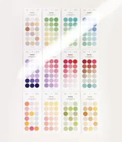 12pcs Simple Palette Round Sticker Set