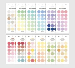 12pcs Simple Palette Round Sticker Set