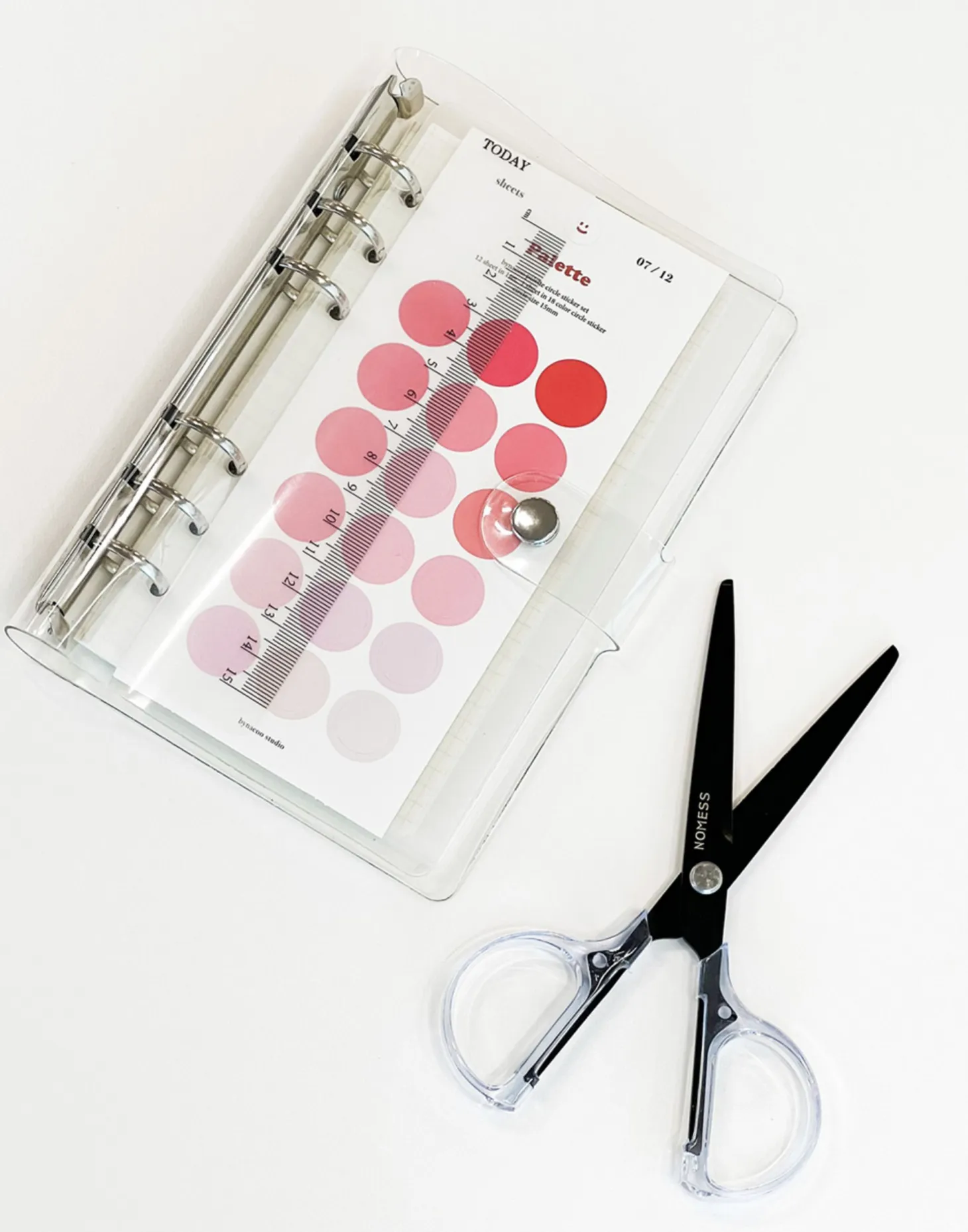 12pcs Simple Palette Round Sticker Set
