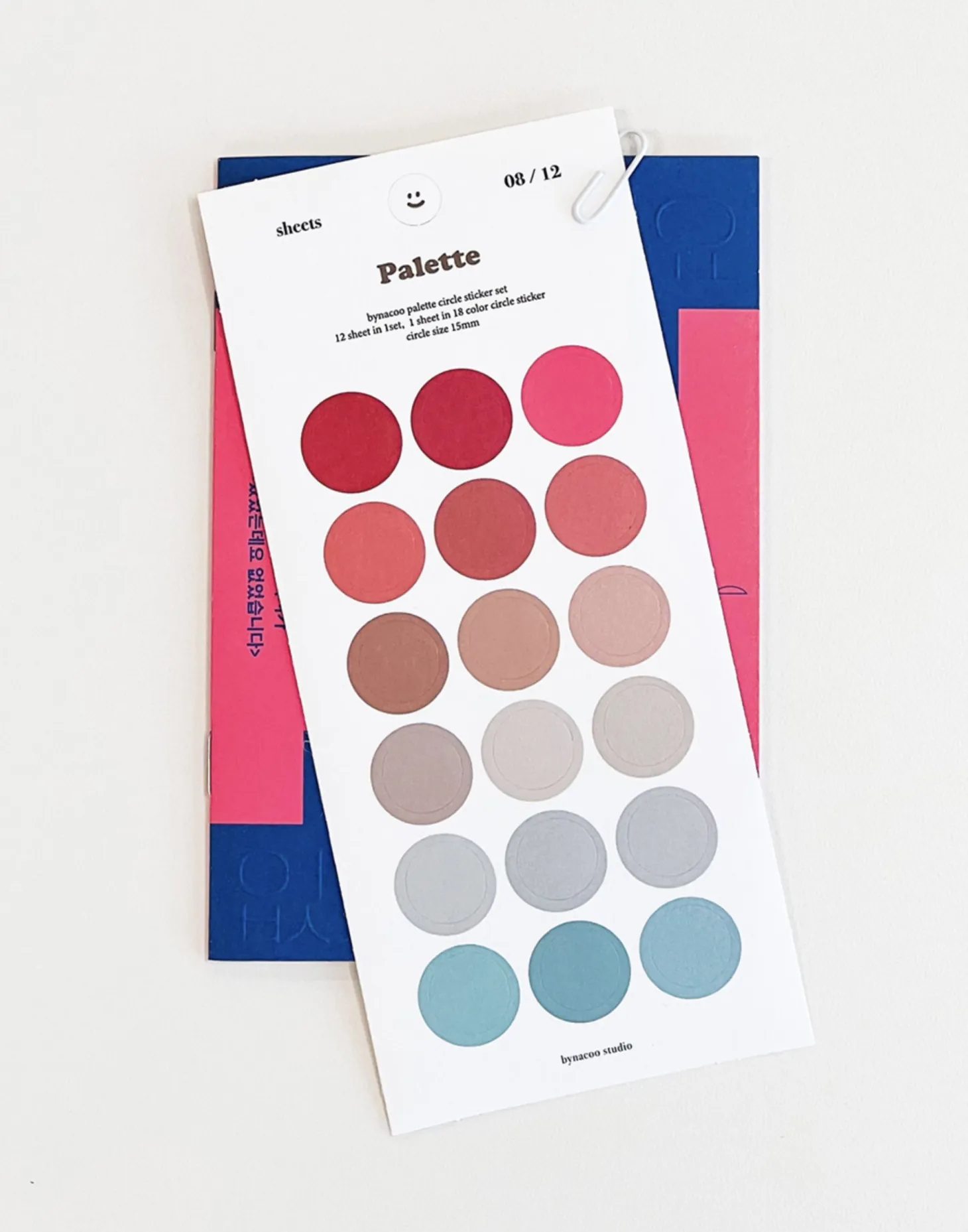 12pcs Simple Palette Round Sticker Set