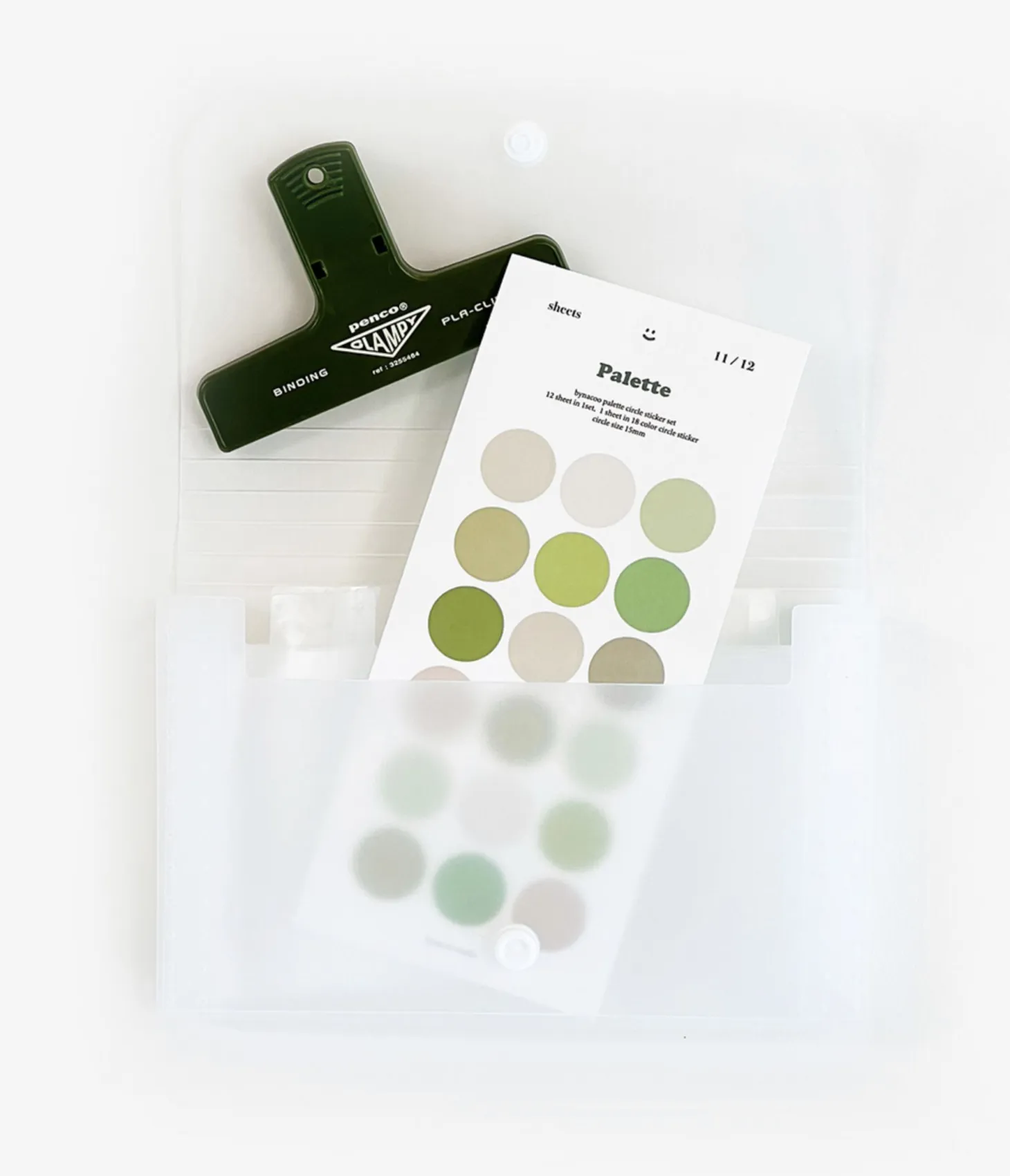 12pcs Simple Palette Round Sticker Set