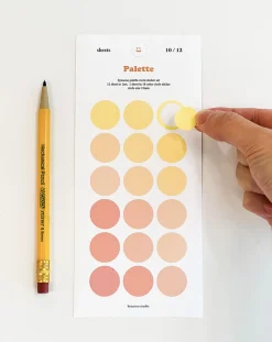 12pcs Simple Palette Round Sticker Set