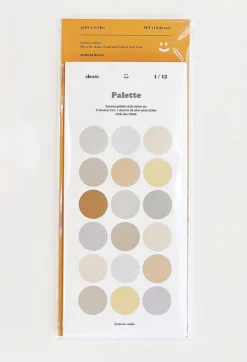 12pcs Simple Palette Round Sticker Set