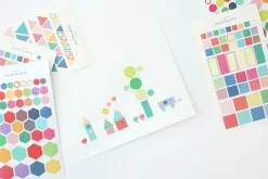 2pcs Solid Color Palette Sticker Set