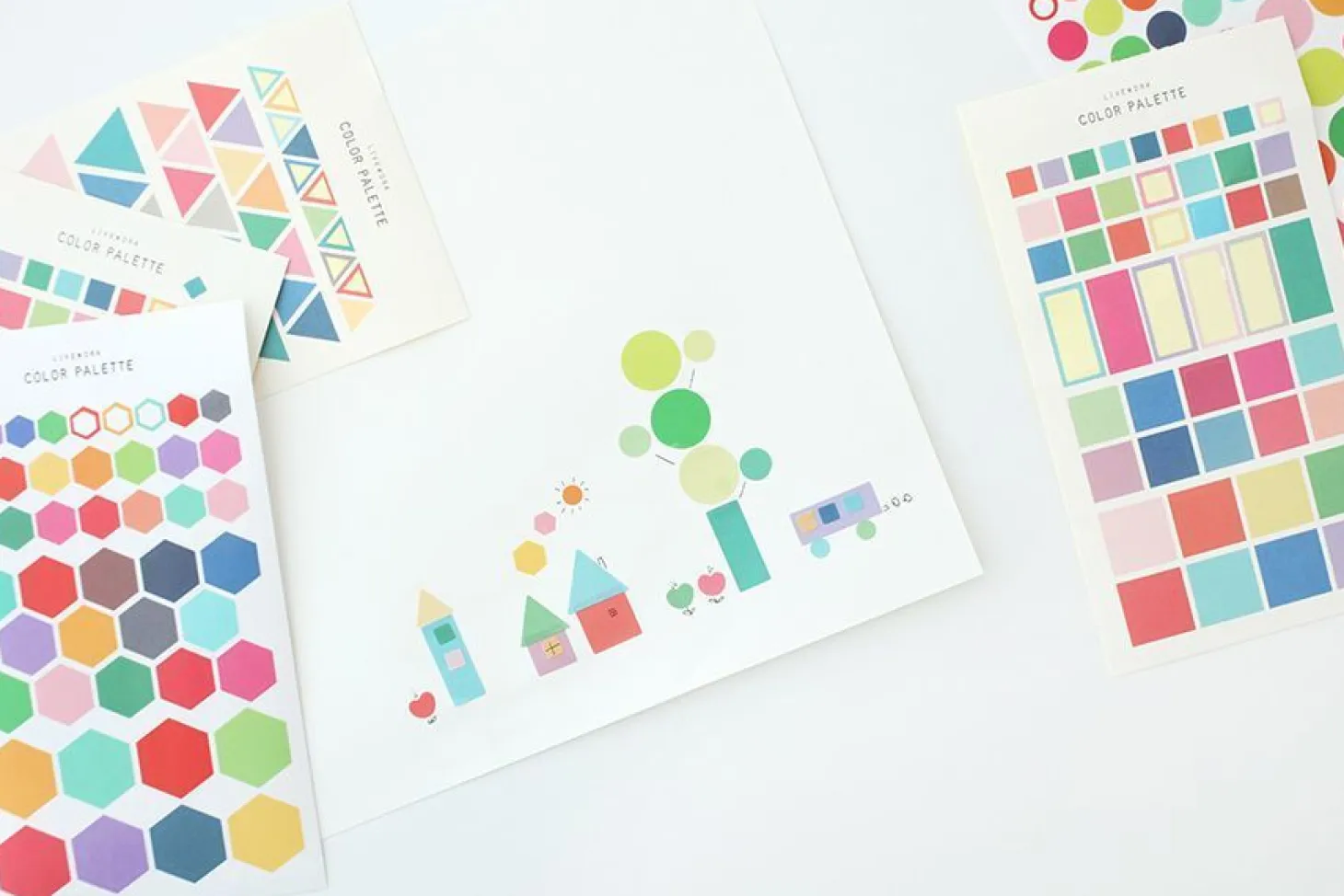 2pcs Solid Color Palette Sticker Set