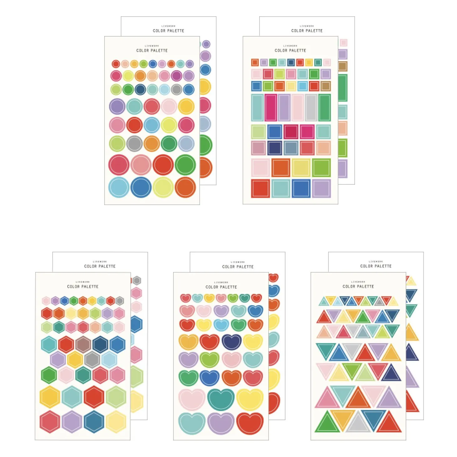 2pcs Solid Color Palette Sticker Set