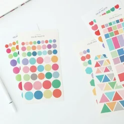 2pcs Solid Color Palette Sticker Set