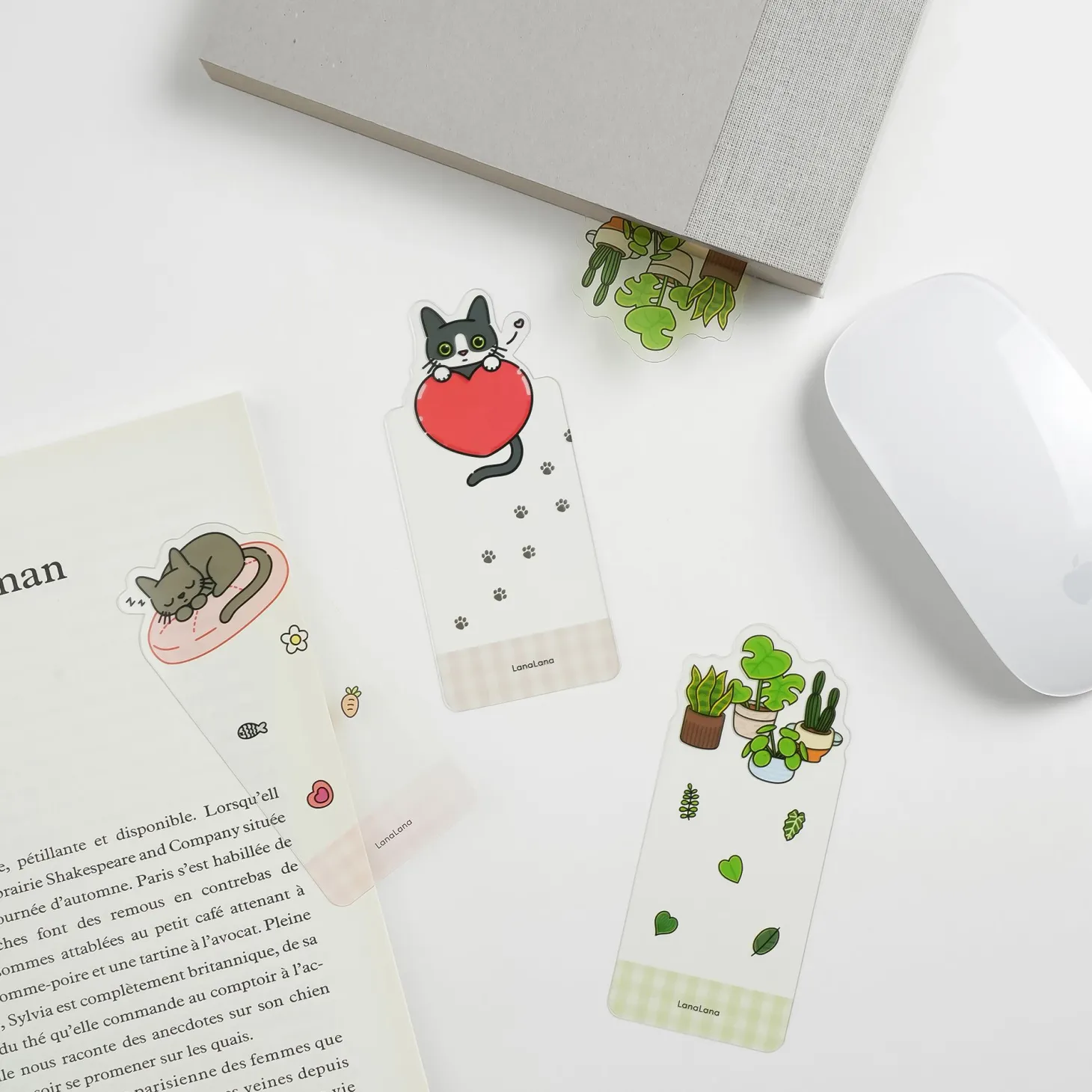2pcs Themed Transparent Bookmark Set