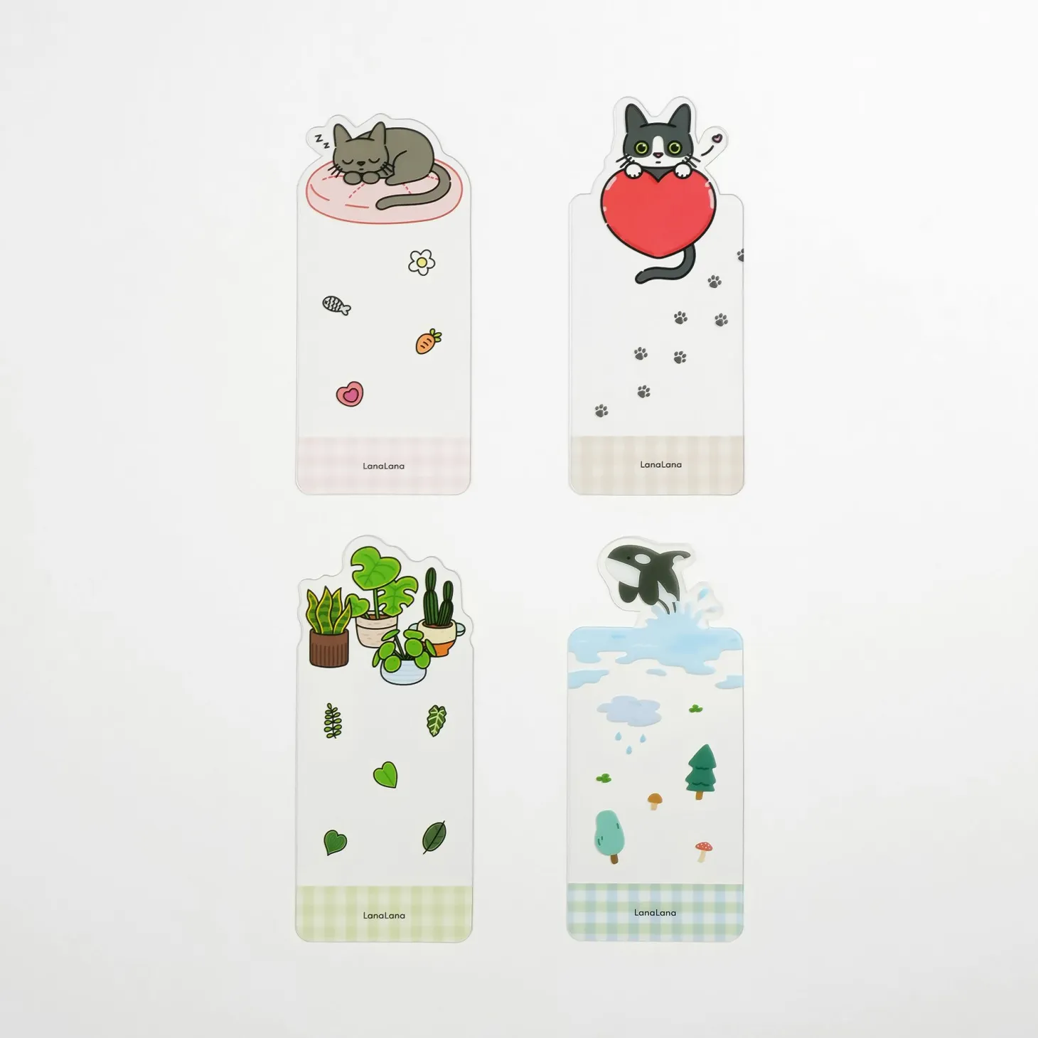 2pcs Themed Transparent Bookmark Set