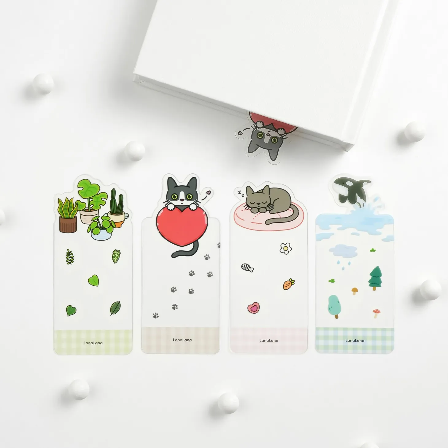 2pcs Themed Transparent Bookmark Set