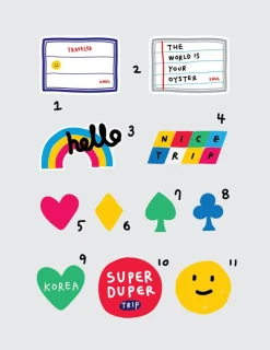 11pcs Traveler's Sticker Set
